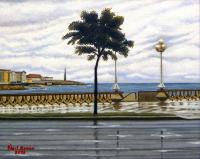 Paseo marítimo con Milenium y árbol