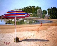 Sombrilla de la chica de rojo