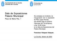 Invitación de la Exposición en el Ayuntamiento de La Coruña